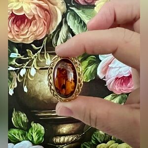 Vintage Amber Brooch Pin/Pendant